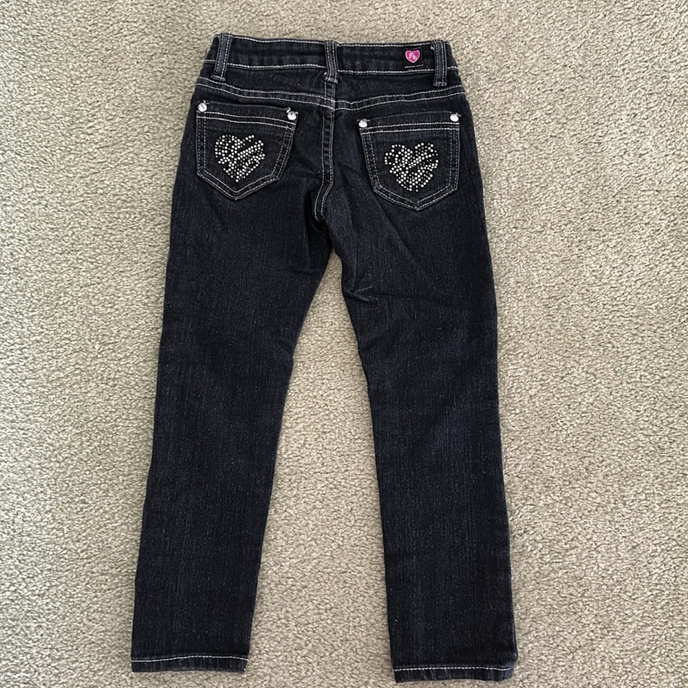 Pink Latte black bejeweled girls jeans size 6